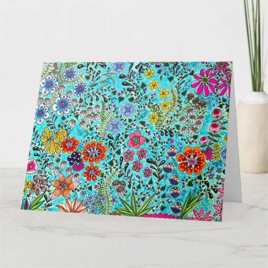 Blumengrußkarte, gedruckt aus Original Artwork Karte (Vorderseite)