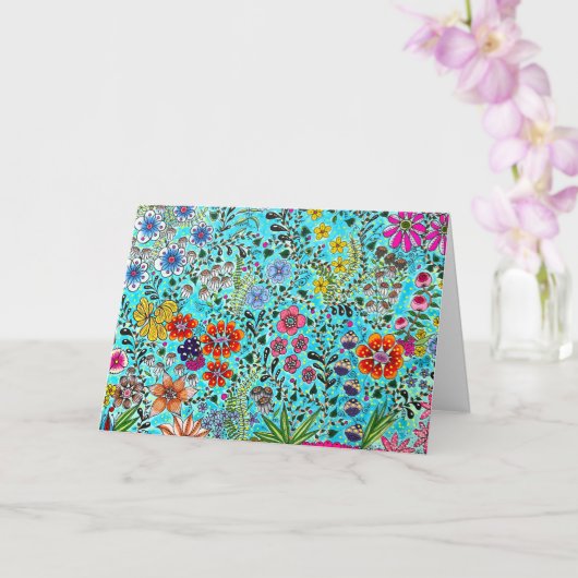 Blumengrußkarte, gedruckt aus Original Artwork Karte (Orchidee)