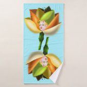 Blumengürtel Blauer Badehandtuch - individuell anp (Badehandtuch)