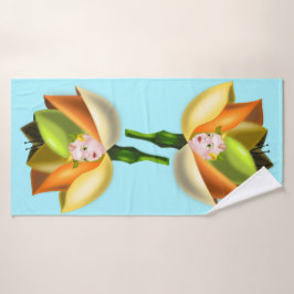 Blumengürtel Blauer Badehandtuch - individuell anp