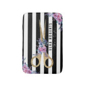 Blumenhaar Stylist Glitzer Schere Beauty gestreift Badematte (Vorderseite Vertikal)