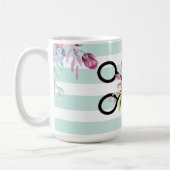 Blumenhaar-Stylist Gold-Schere & Beauty gestreift Kaffeetasse (Links)