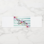 Blumenhaar Stylist Gold Schere gestreift Wasserflaschenetikett (Einzelnes Label)