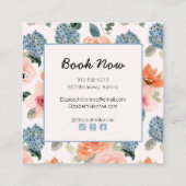 Blumenhaar Stylist Makeup Salon Quadratische Visitenkarte (Rückseite)