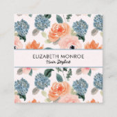 Blumenhaar Stylist Makeup Salon Quadratische Visitenkarte (Vorderseite)