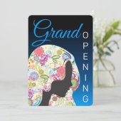 Blumenhaar stylistischer Schönheitssalon mit große Einladung (Stehend Vorderseite)