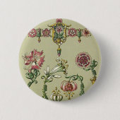 Blumenhaare im Jugendstil Viktorianische Edelstein Button (Vorderseite)