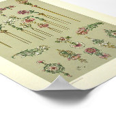 Blumenhaare im Jugendstil Viktorianische Edelstein Poster (Ecke)