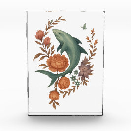 Blumenhaie Harmonie - Natur und Meeresfusion Kunst Fotoblock