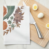 Blumenhaie Harmonie - Natur und Meeresfusion Kunst Geschirrtuch (Viertel Falte)