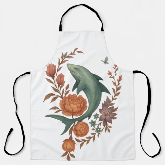 Blumenhaie Harmonie - Natur und Meeresfusion Kunst Schürze (Vorderseite)