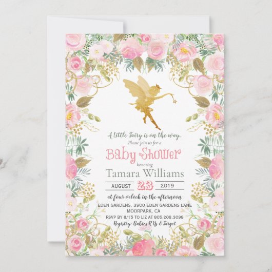 Blumenhain Kinderdusche Einladung (Vorderseite)