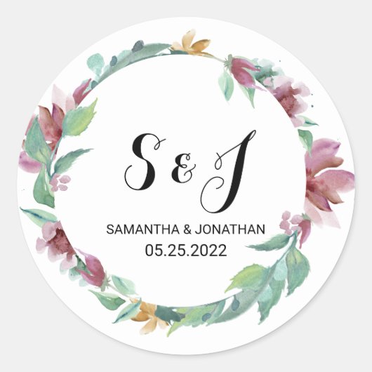 Blumenhain Runder Aufkleber (Vorderseite)