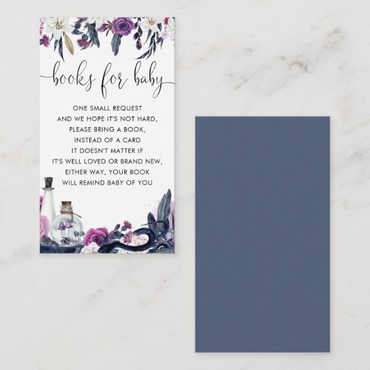 Blumenhain-Schlangenbücher für Babydusche Begleitkarte (Vorne/Hinten)