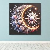 Blumenhalber Mond gesteppte Leinwand drucksvoll (Insitu (Holzboden))