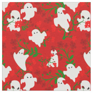 Blumenhalloween ghosts Blume dunkelrot Stoff