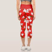 Blumenhalloween ghosts Blume rot Capri Leggings (Rückseite)