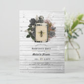 BlumenHalloween Gotischer Junggeselinnen-Abschied Einladung (Stehend Vorderseite)