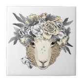 Blumenhalo-Schafe Fliese (Vorderseite)