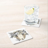 Blumenhalo-Schafe Rechteckiger Pappuntersetzer (Vor Ort)