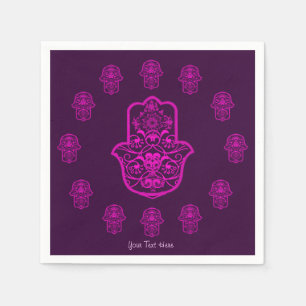 BlumenHamsa (Rosa) Serviette
