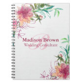 Blumenhandbrief Monogram Wedding Consultant Notizblock (Vorderseite)