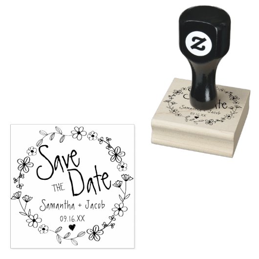 Blumenhanddrainage retten Datum Gummistempel (Stempel)