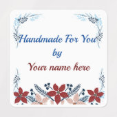 Blumenhandgefertigt für Sie Kleines Quadrat Cloud Etiketten (Design 2)