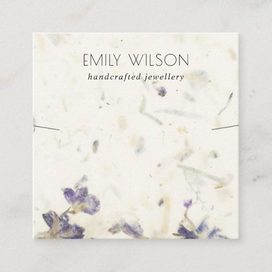 Blumenhandgemachte Papiertextur - Nekklace Display Quadratische Visitenkarte (Vorderseite)