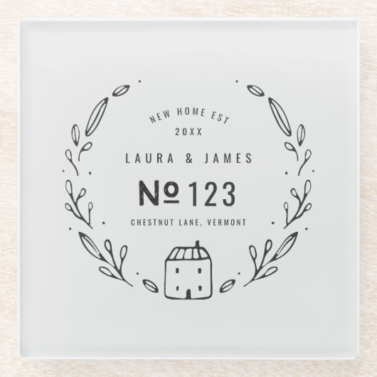 Blumenhandgezeichnet Glasuntersetzer (Vorderseite)