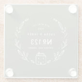 Blumenhandgezeichnet Glasuntersetzer (Rückseite)