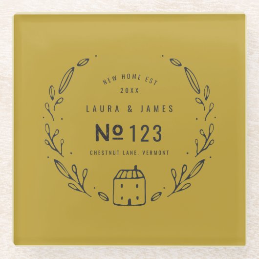 Blumenhandgezeichnet Glasuntersetzer (Vorderseite)