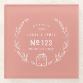 Blumenhandgezeichnet Glasuntersetzer (Vorderseite)