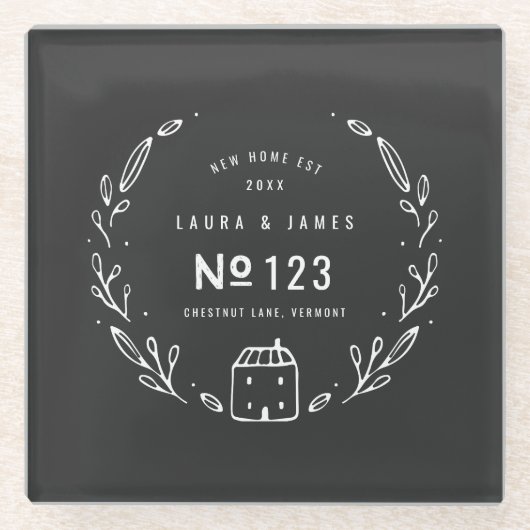 Blumenhandgezeichnet Glasuntersetzer (Vorderseite)