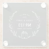 Blumenhandgezeichnet Glasuntersetzer (Rückseite)