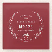 Blumenhandgezeichnet Glasuntersetzer (Vorderseite)