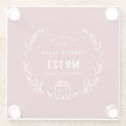 Blumenhandgezeichnet Glasuntersetzer (Rückseite)