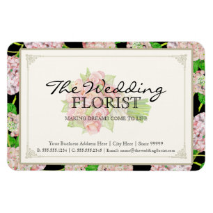 Blumenhändler-Hochzeitsgeschäft-Bouquet rosa Horte Magnet