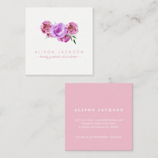 Blumenhändler Quadratische Visitenkarte (Vorne/Hinten)