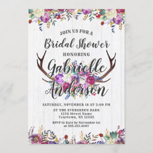 Blumenhändler Rustikale Brautdusche Einladung