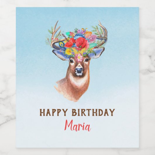 Blumenhändler Weinetikett (Einzelnes Label)