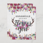 Blumenhändler werden mein Blumenmädchen sein Einladung (Vorne/Hinten)