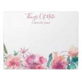 Blumenhandschrift "Dinge mit Note" Notizblock (Vorderseite)