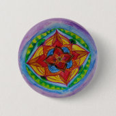 Blumenhandschrift Mandala Art Button (Vorderseite)