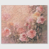 Blumenhandschrift - Rose Antiquitäten Geschenkpapier (Flach)