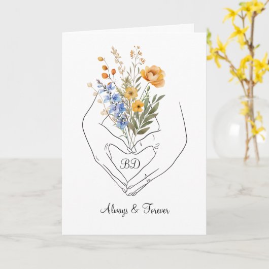 Blumenhandschuhe Karte (Gelbe Blume)