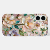 Blumenhandygehäuse mit Buntglas-Design Botanisch Case-Mate iPhone Hülle (Rückseite (Horizontal))