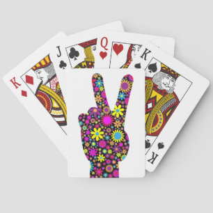 BLUMENHANDZEICHEN FÜR DEN FRIEDEN SPIELKARTEN