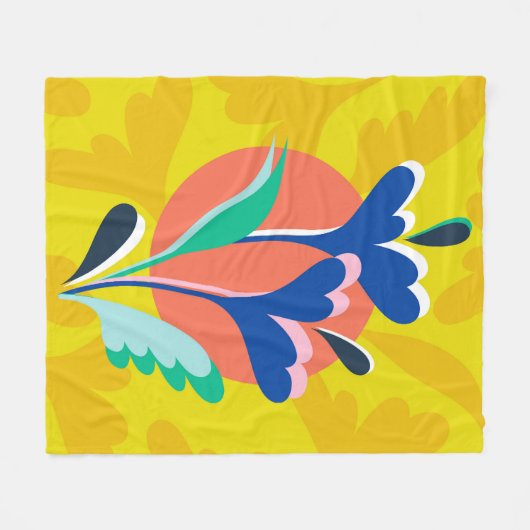 Blumenharmonie Fleecedecke (Vorderseite (Horizontal))