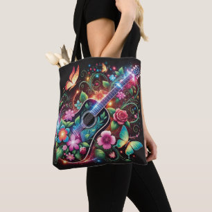 Blumenharmonie - Gitarre und Schmetterlingsdesign Tasche